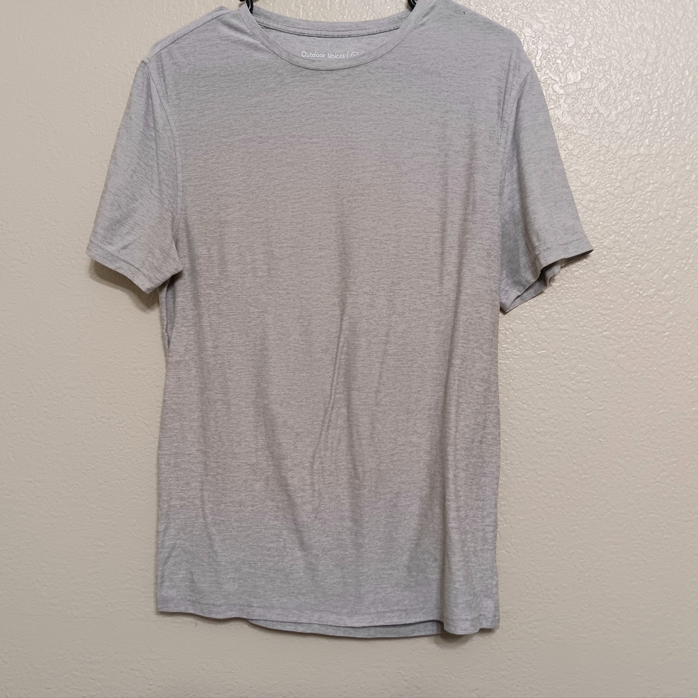 Outdoor Voices Heather Gray Short Sleeve Tee Top